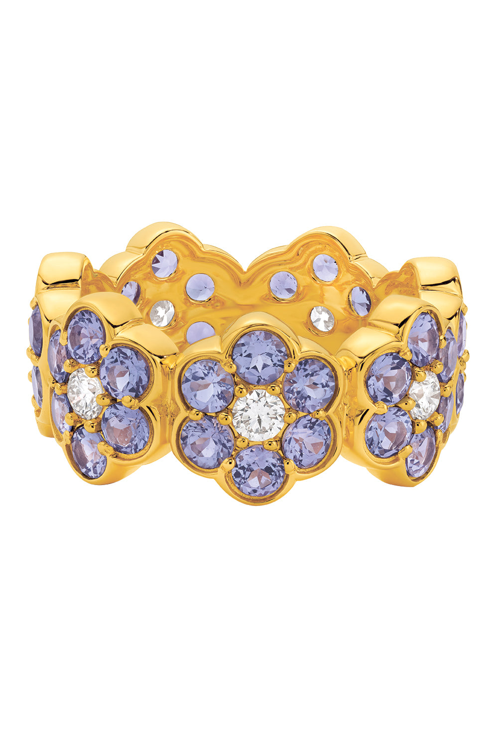 Diamond Flower Band Ring