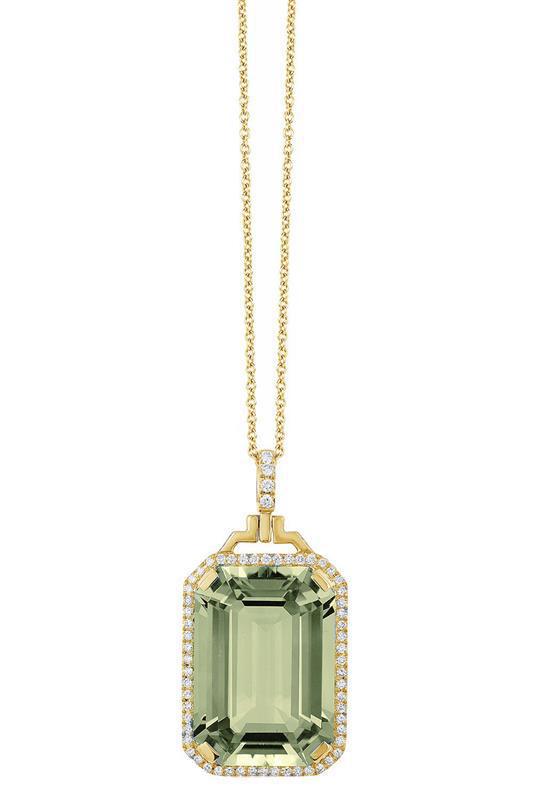 Prasiolite Gossip Necklace-YELLOW GOLD-18-JEWELRYFINE JEWELNECKLACE O-GOSHWARA