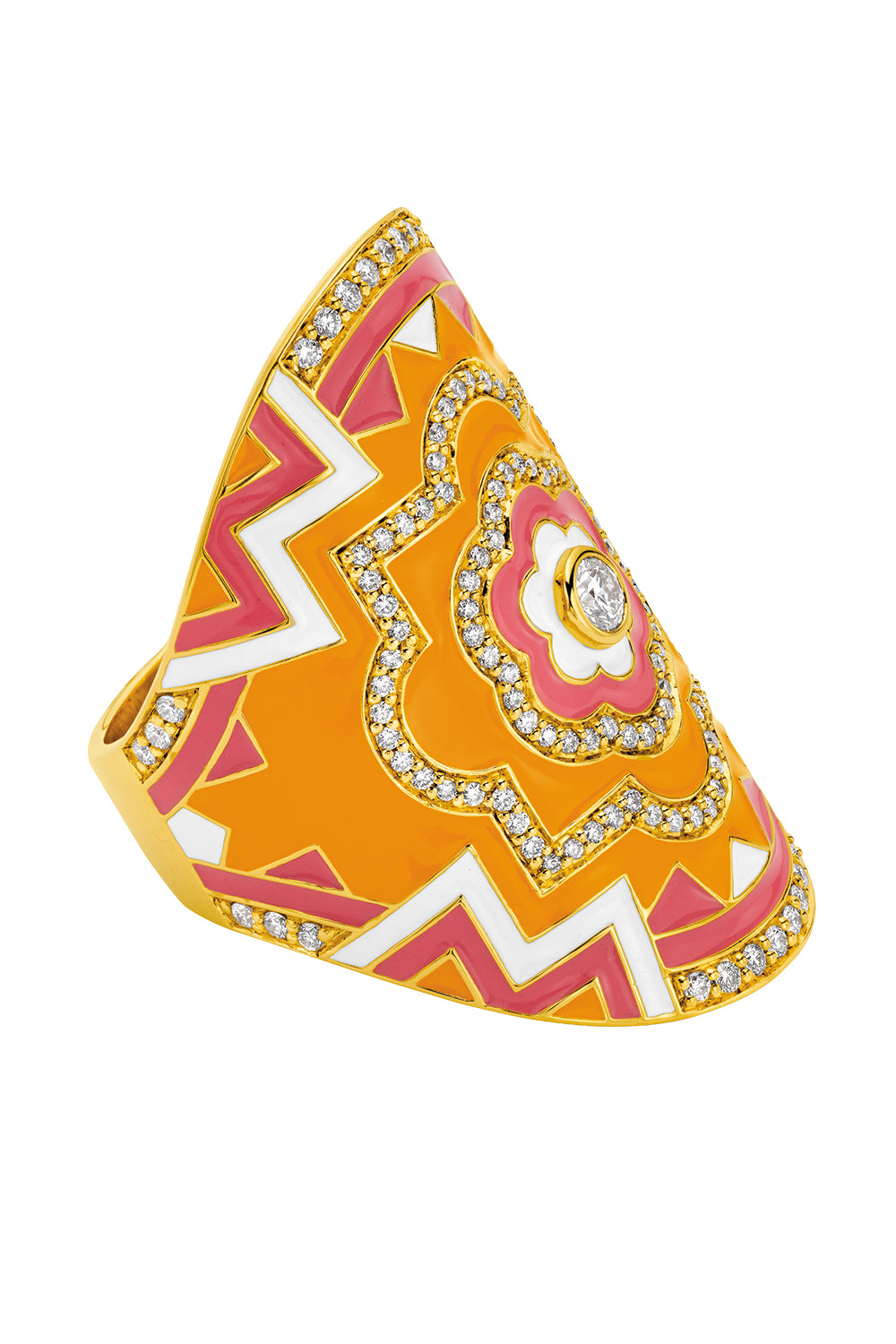 Diamond Clementine Pink Mandala Wrap Ring