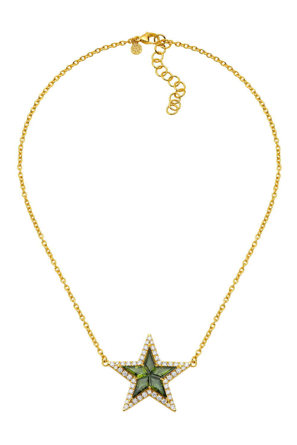 Diamond Tourmaline Kite Star Necklace