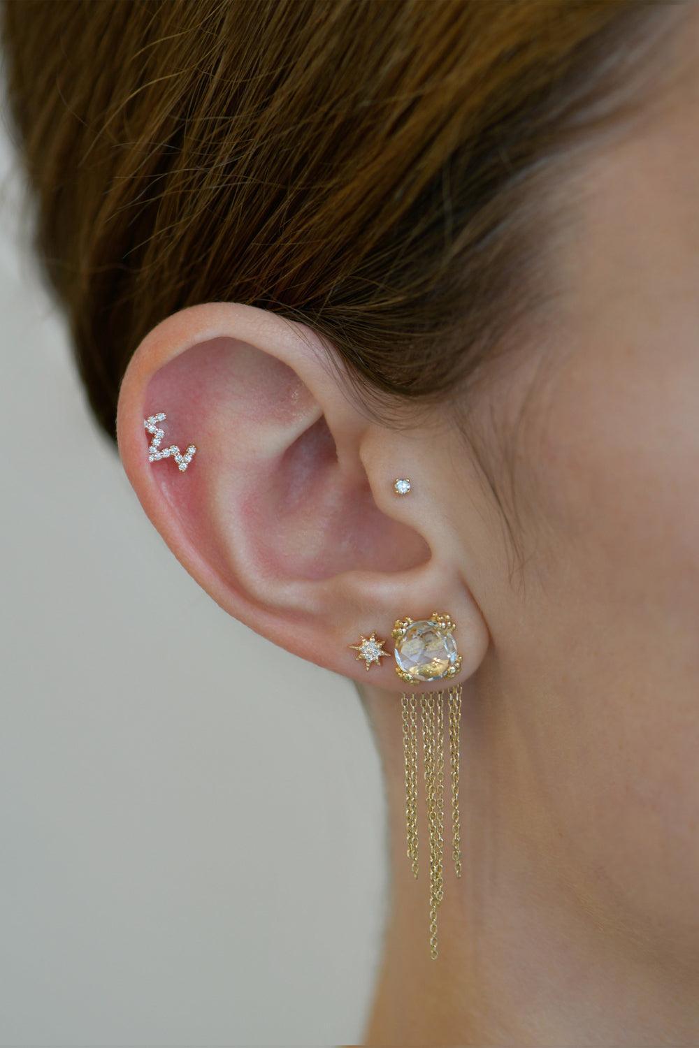 Diamond Starburst Zig Zag Ear End-YELLOW GOLD-LEFT-JEWELRYFINE JEWELPIERCING-ANZIE