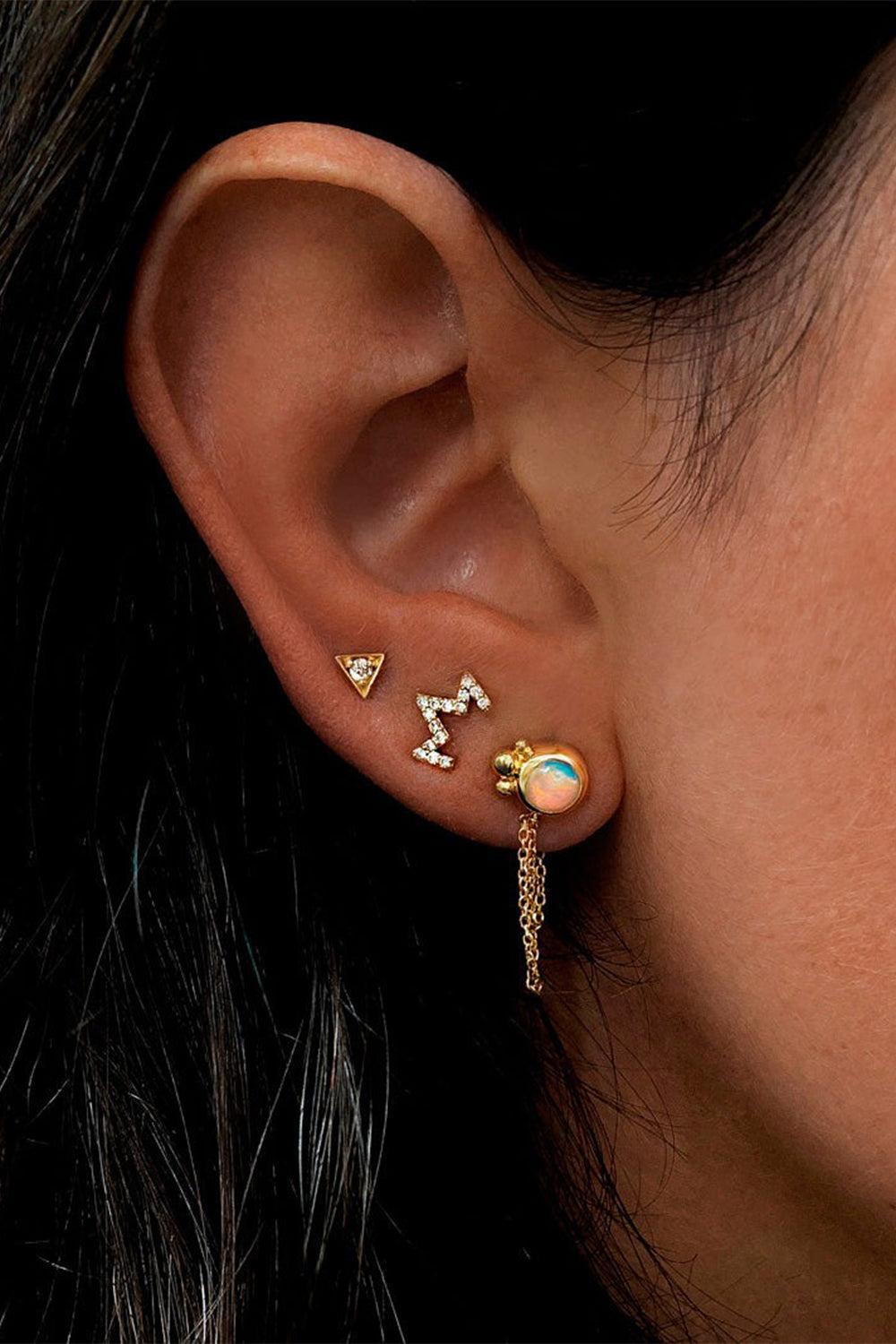 Diamond Starburst Zig Zag Ear End-YELLOW GOLD-LEFT-JEWELRYFINE JEWELPIERCING-ANZIE
