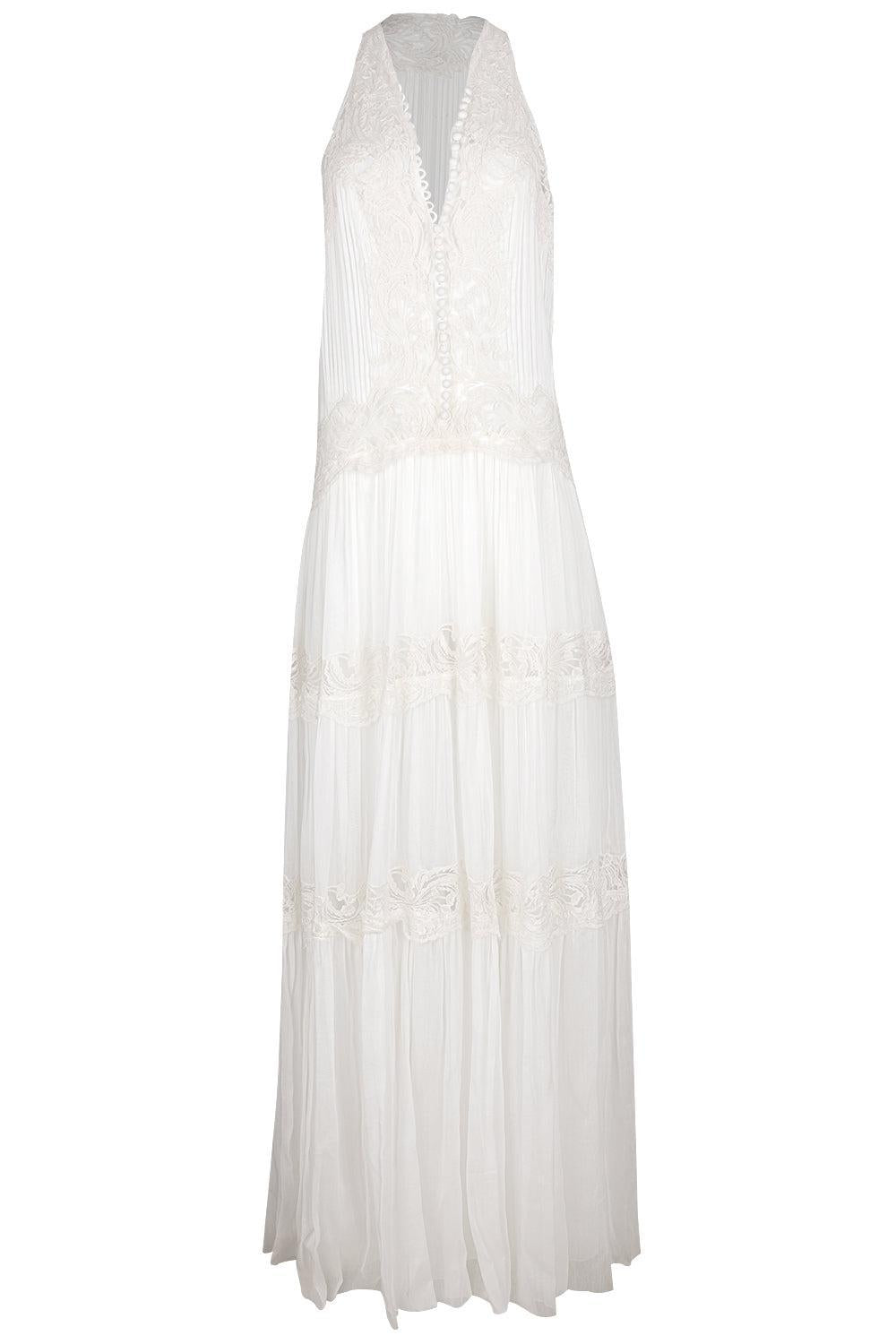 Embroidered Long Dress-SNOW WHITE-40-CLOTHINGDRESSGOWN-ERMANNO SCERVINO