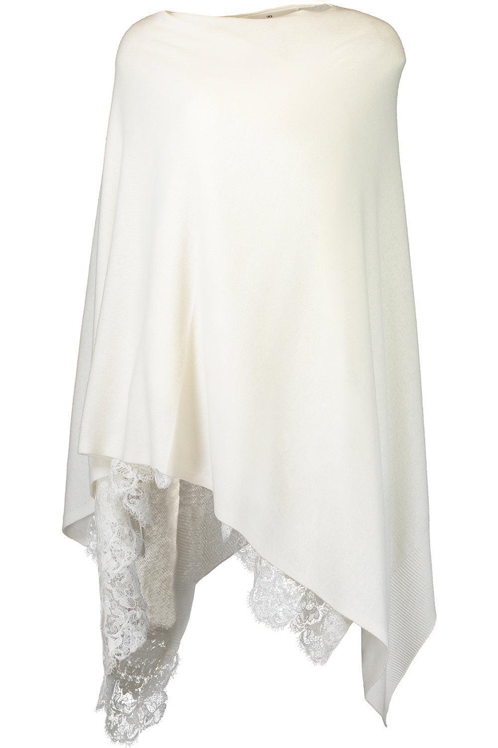 Embroidered Poncho - White Alyssum-WHTALYSS-O/S-CLOTHINGTOPPONCHO-ERMANNO SCERVINO