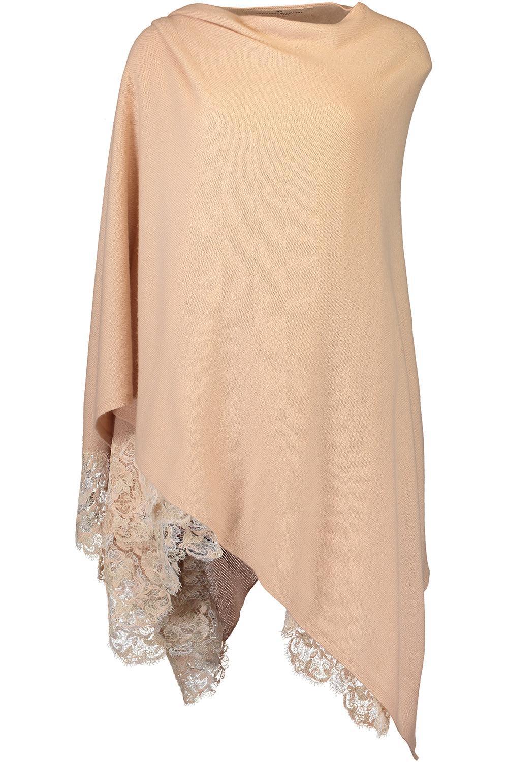 Embroidered Poncho - Tawny Brown-TAWNYBRN-O/S-CLOTHINGTOPPONCHO-ERMANNO SCERVINO