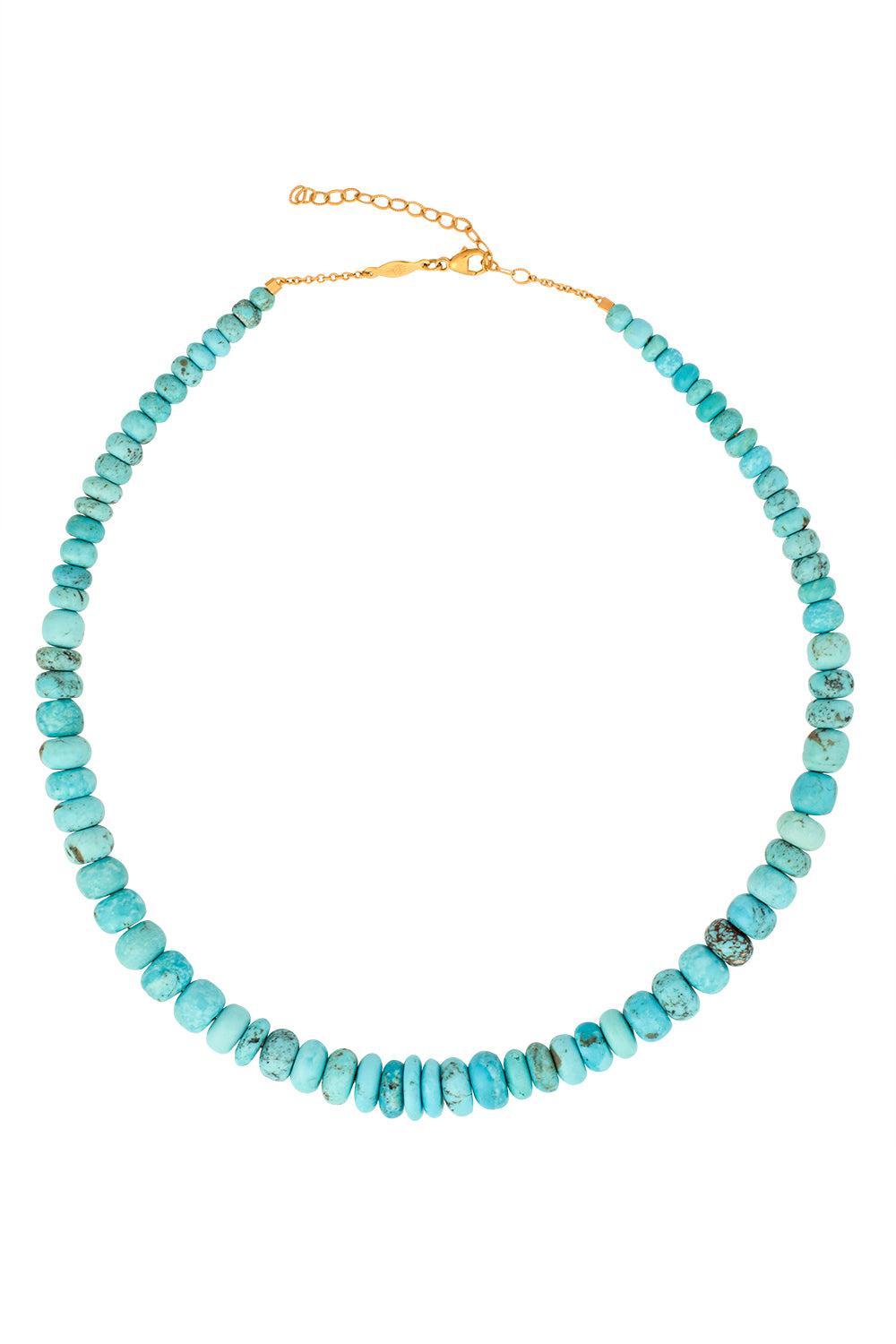 Medium Turquoise Beaded Necklace-YELLOW GOLD-JEWELRYFINE JEWELNECKLACE O-JACQUIE AICHE