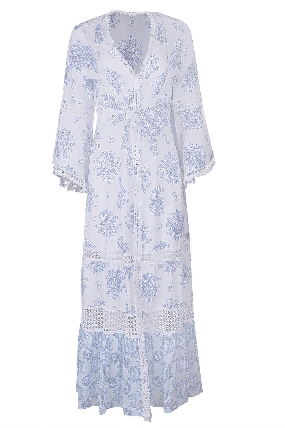 Centa Dress-WHT/BLUE-XS-CLOTHINGDRESSCASUAL-TEMPTATION POSITANO