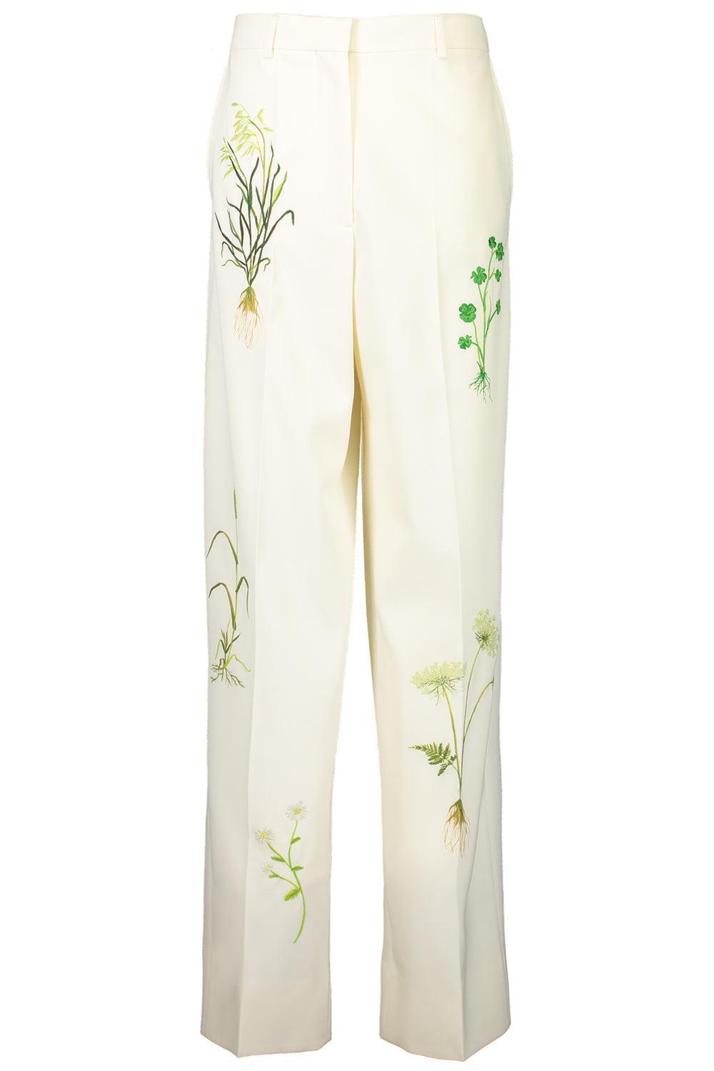 Floral Embroidery Pants-CREAM-38-CLOTHINGPANTWIDE LEG-STELLA MCCARTNEY