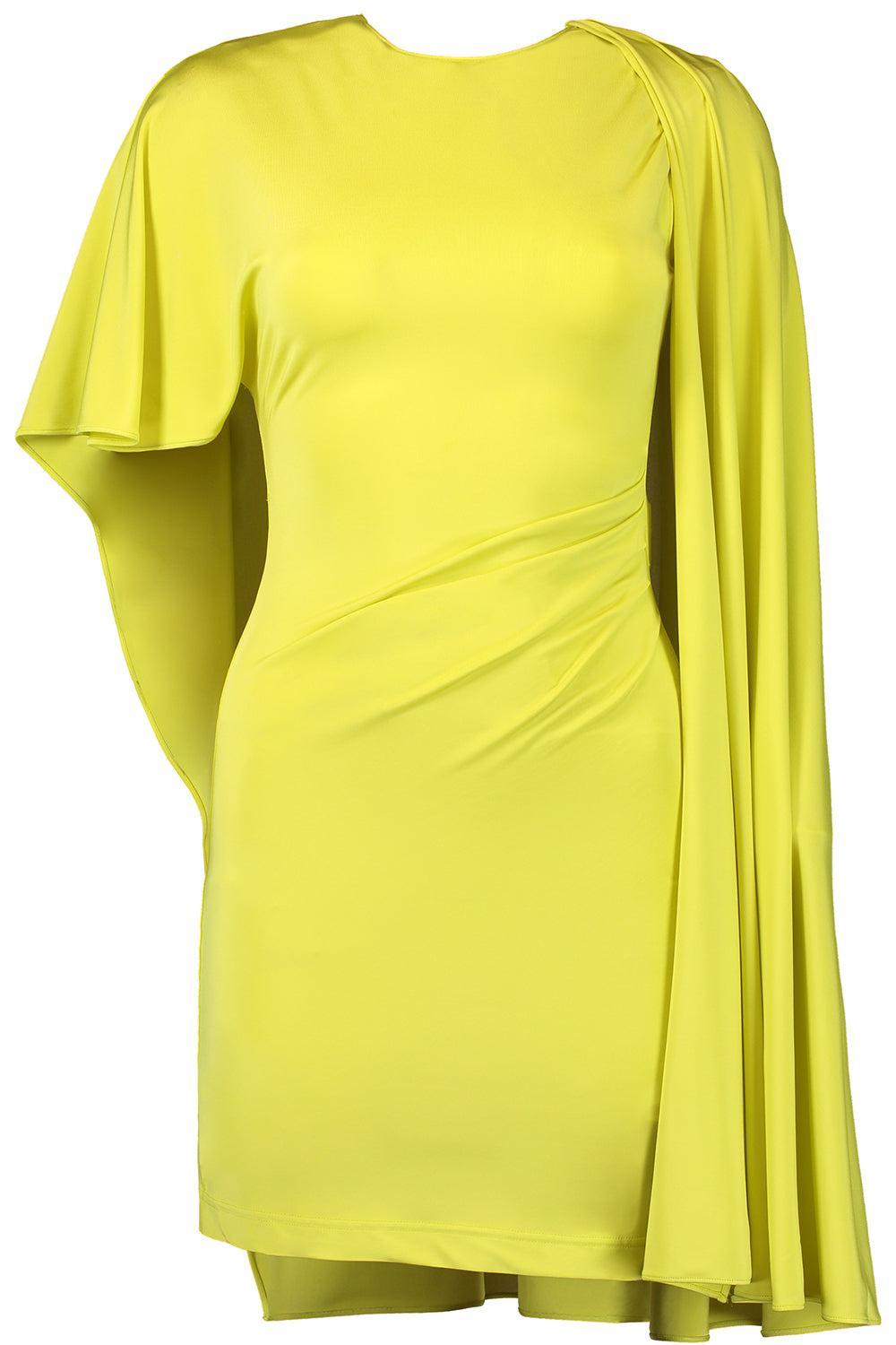 Asymmetric Mini Dress-LIME-38-CLOTHINGDRESSCOCKTAIL-STELLA MCCARTNEY