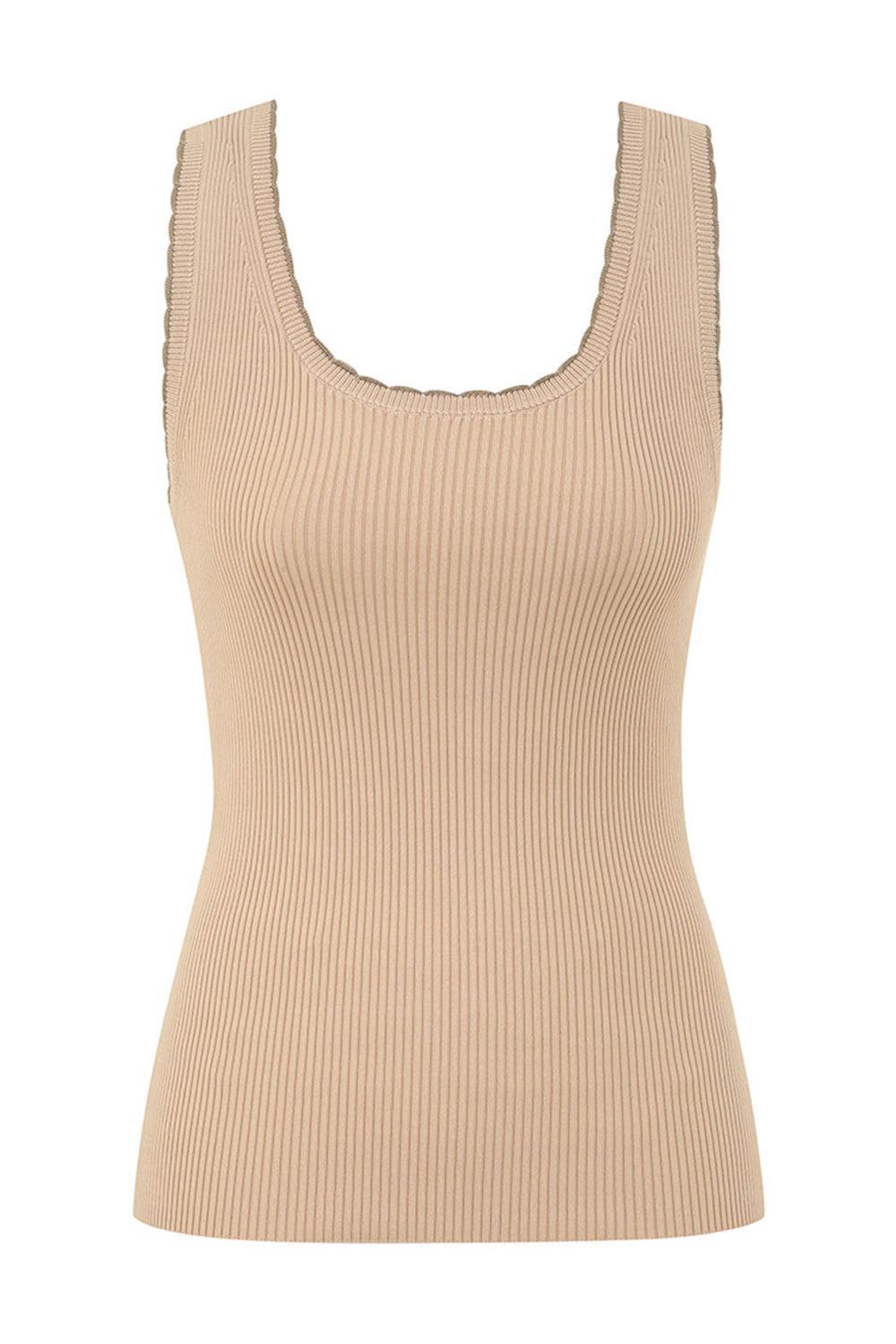 Ascension Scallop Tank-MACADMIA-0-CLOTHINGTOPTANK-ZIMMERMANN