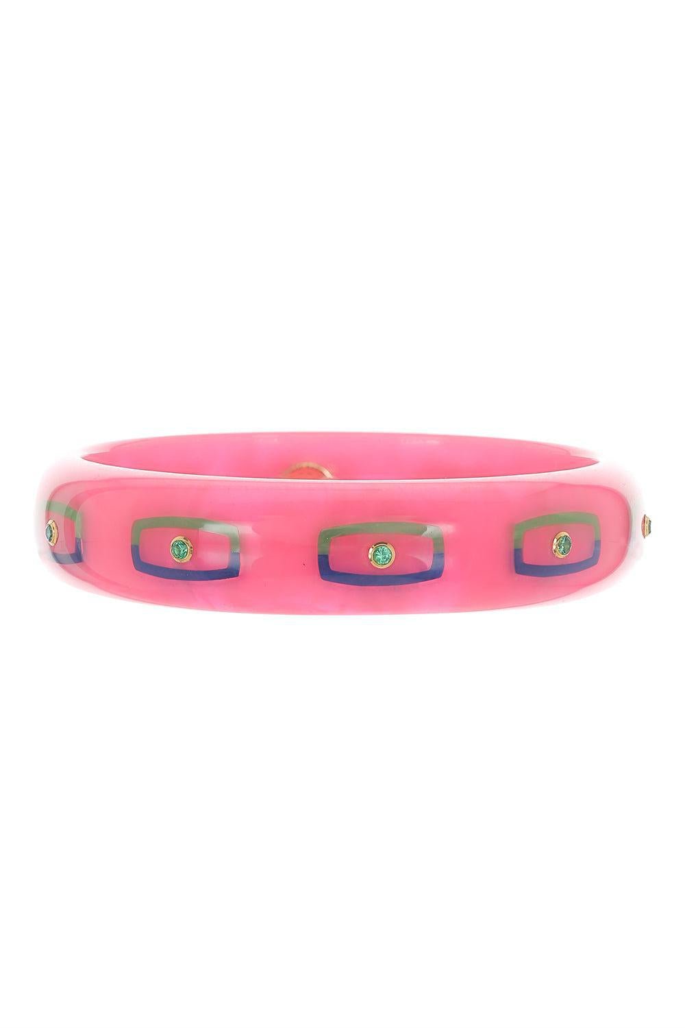 Garnet Pink Blue Green Bangle-YELLOW GOLD-JEWELRYFINE JEWELBRACELET O-MARK DAVIS
