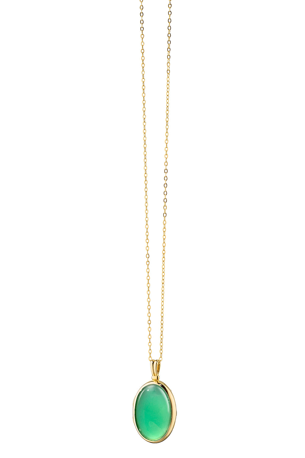  Green Agate Amelia Locket Necklace-YELLOW GOLD-17-JEWELRYFINE JEWELNECKLACE O-MONICA RICH KOSANN 