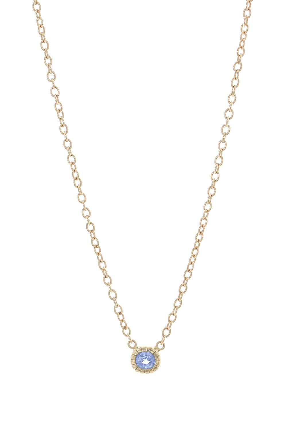 Blue Sapphire Heirloom Necklace-YELLOW GOLD-16-JEWELRYFINE JEWELNECKLACE O-RETROUVAI