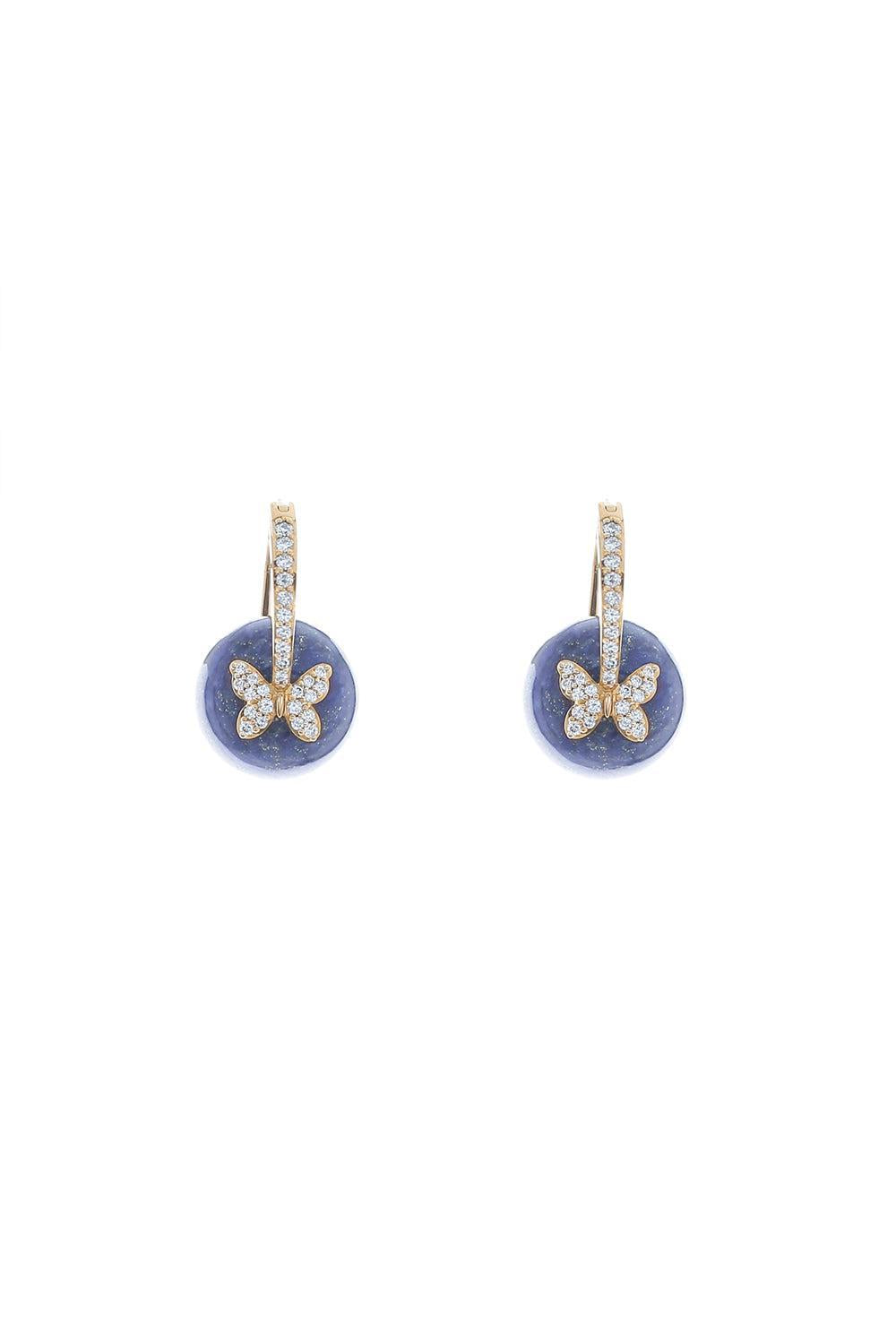 Diamond Butterfly Lapis Earrings-YELLOW GOLD-JEWELRYFINE JEWELEARRING-SYDNEY EVAN