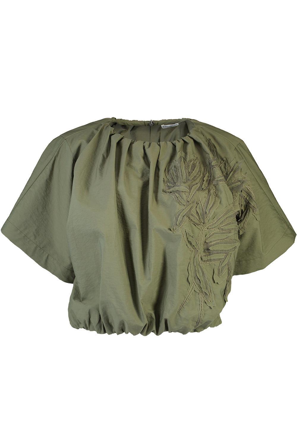 Flora Applique Blouse-EUCALYPT-XS-CLOTHINGTOPBLOUSE-BRUNELLO CUCINELLI