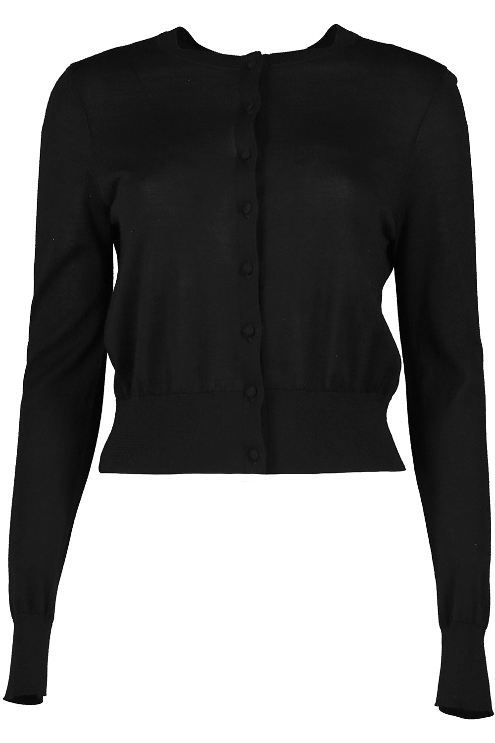LONG SLEEVE BUTTON CARDIGAN - BLACK-BLACK-XS-CLOTHINGTOPCARDIGAN-ADAM LIPPES