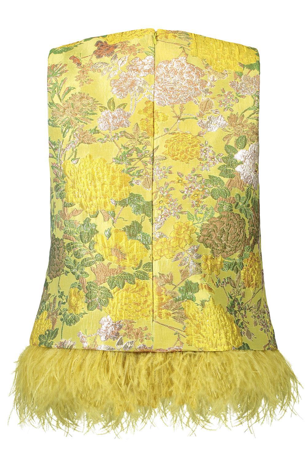 Belmond Top-FLORAL MATELASSE YELLOW-XS-CLOTHINGTOPBLOUSE-CARA CARA