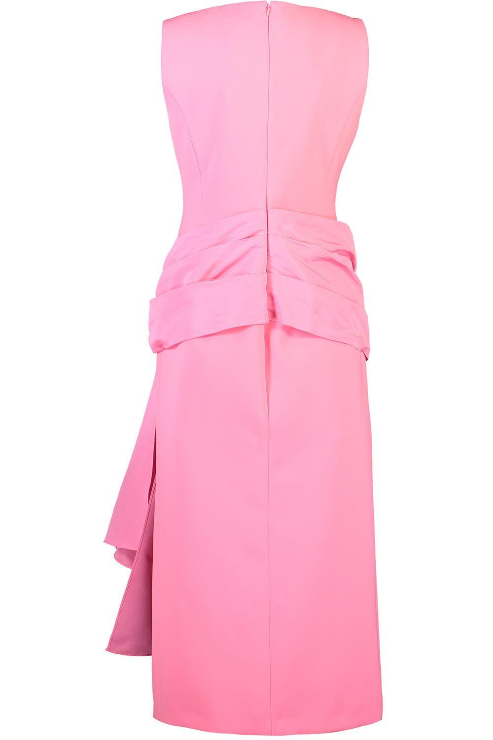 Sleeveless Column Dress-HAPPYPNK-4-CLOTHINGDRESSCOCKTAIL-CAROLINA HERRERA