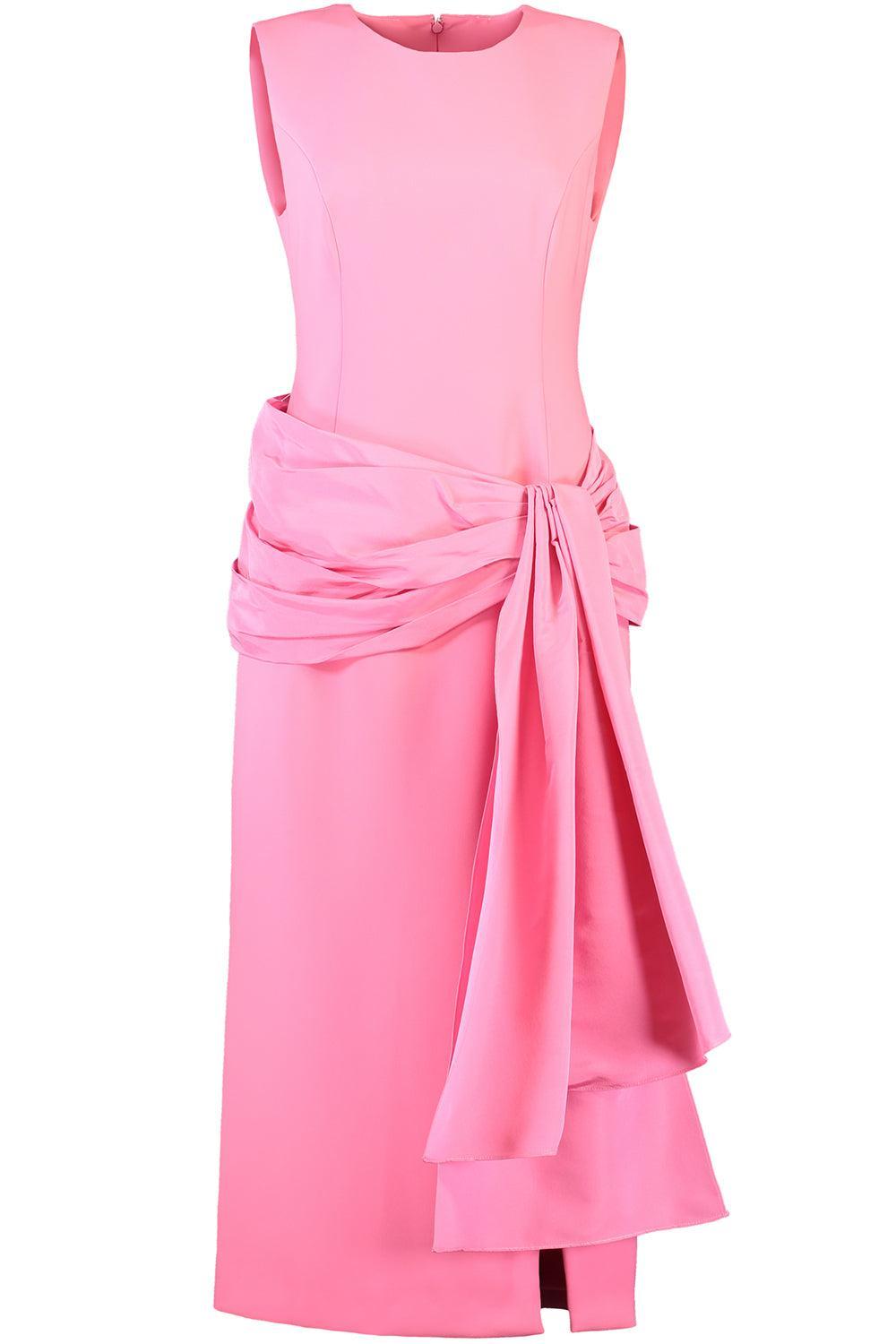 Sleeveless Column Dress-HAPPYPNK-4-CLOTHINGDRESSCOCKTAIL-CAROLINA HERRERA