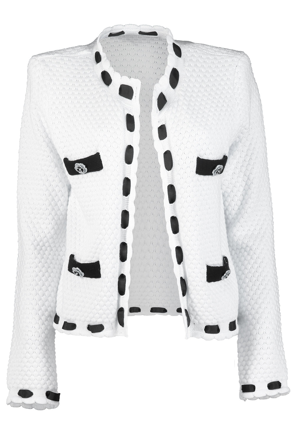Astor Cardigan - Ivory Black-IVOR/BLK-XS-CLOTHINGTOPCARDIGAN-L'AGENCE