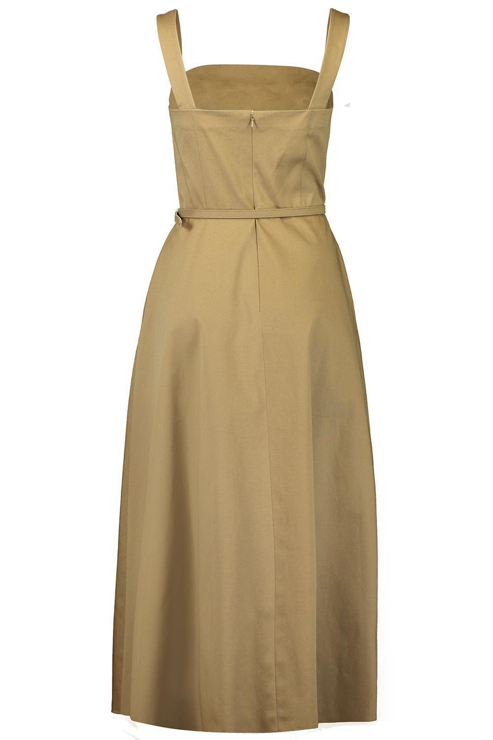 SLEEVELESS PAINTED ROSES DRESS-PINK/KHAKI-6-CLOTHINGDRESSCASUAL-OSCAR DE LA RENTA