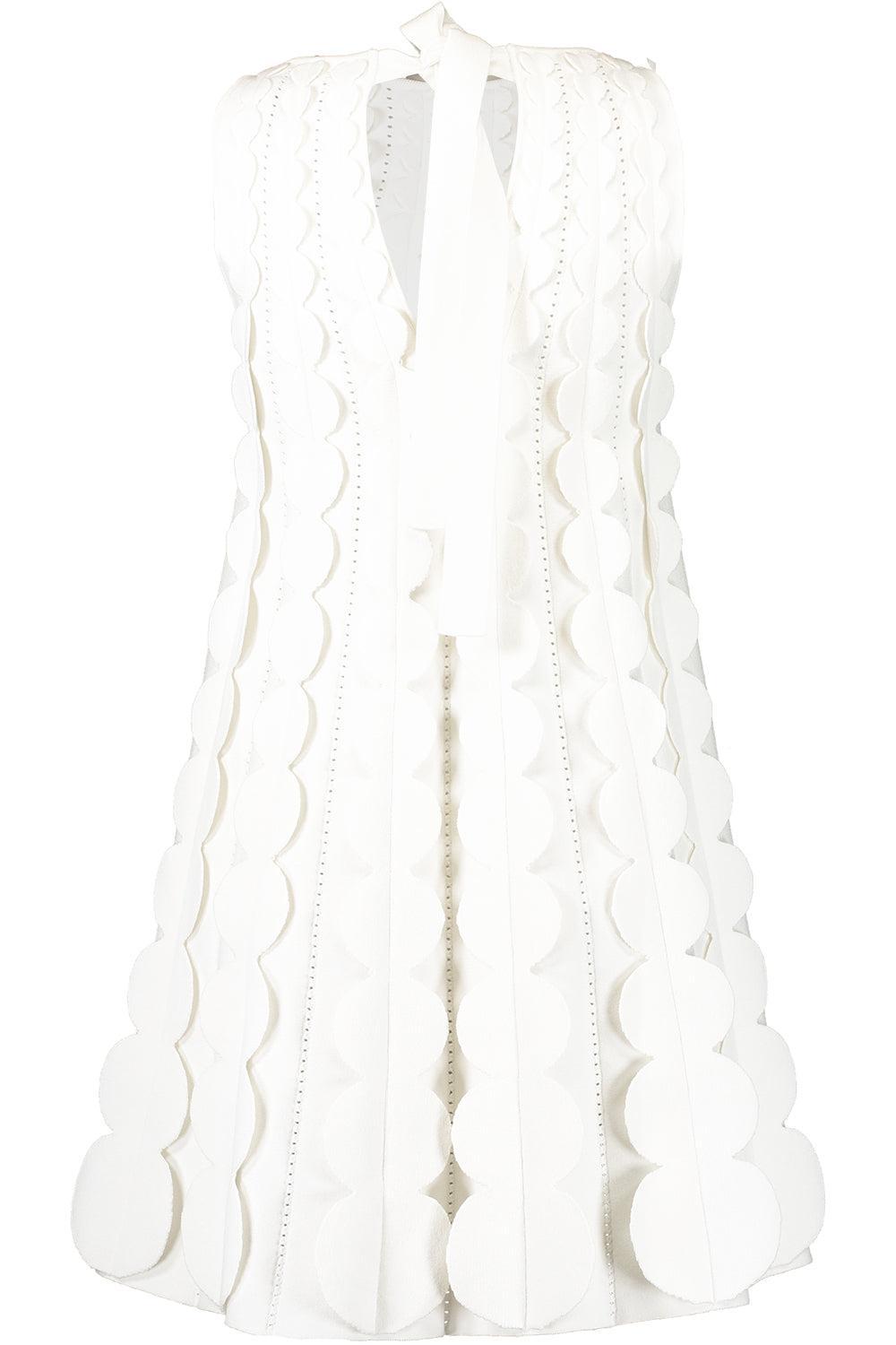 Sleeveless Circle Trapeze Dress-IVORY-XS-CLOTHINGDRESSCASUAL-OSCAR DE LA RENTA