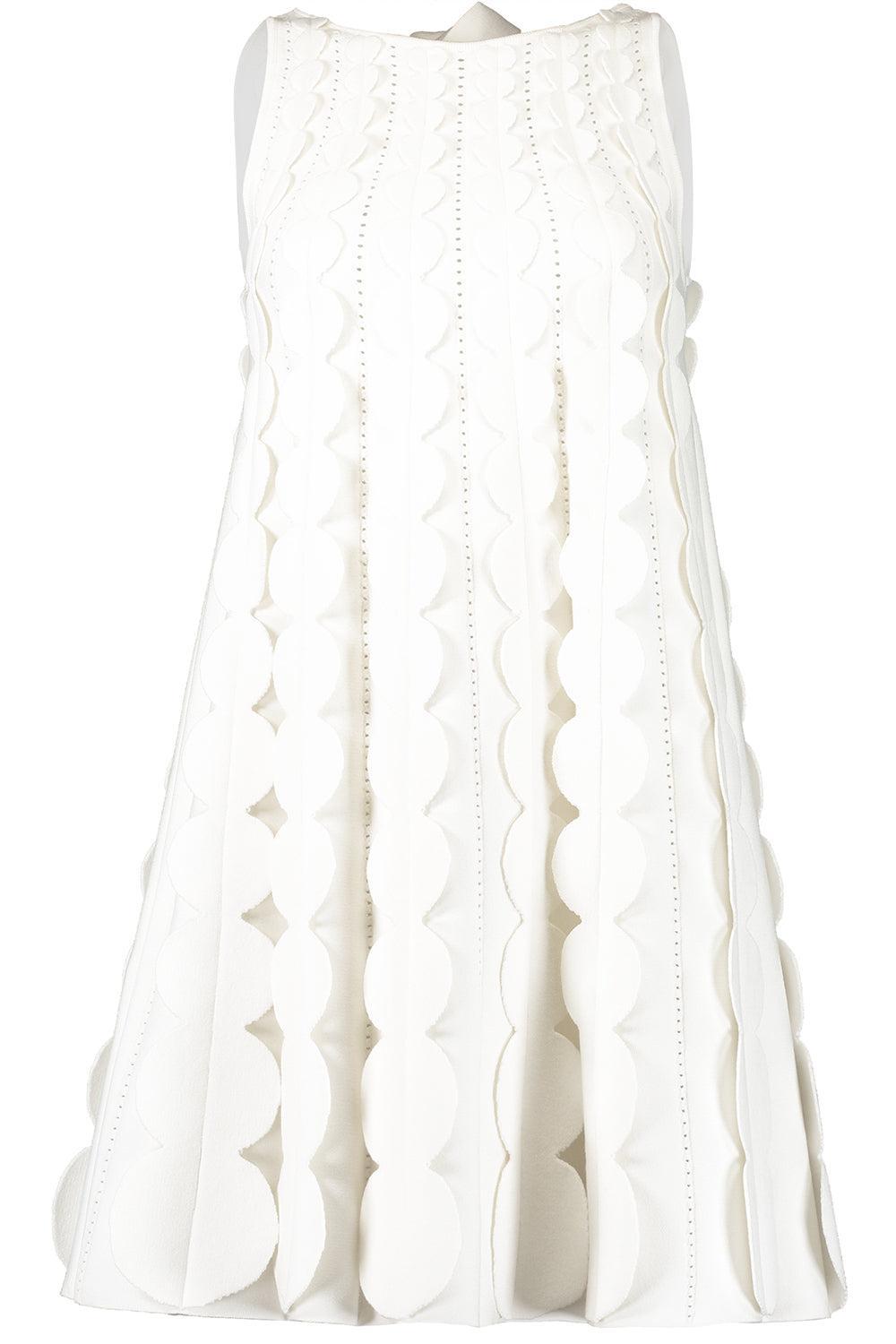 Sleeveless Circle Trapeze Dress-IVORY-XS-CLOTHINGDRESSCASUAL-OSCAR DE LA RENTA