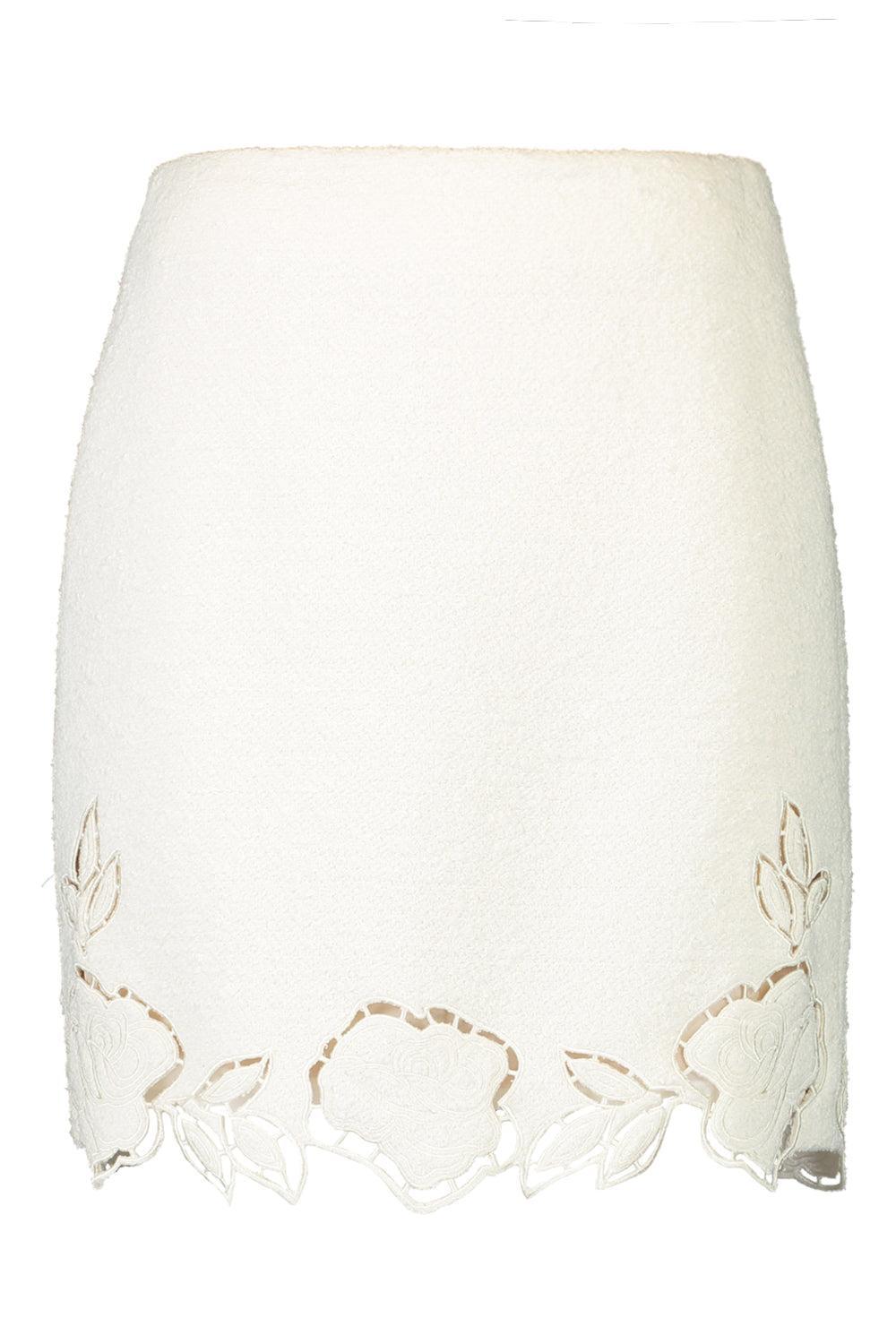  Cut Out Floral Mini Skirt-IVORY-2-CLOTHINGSKIRTMINI-OSCAR DE LA RENTA 