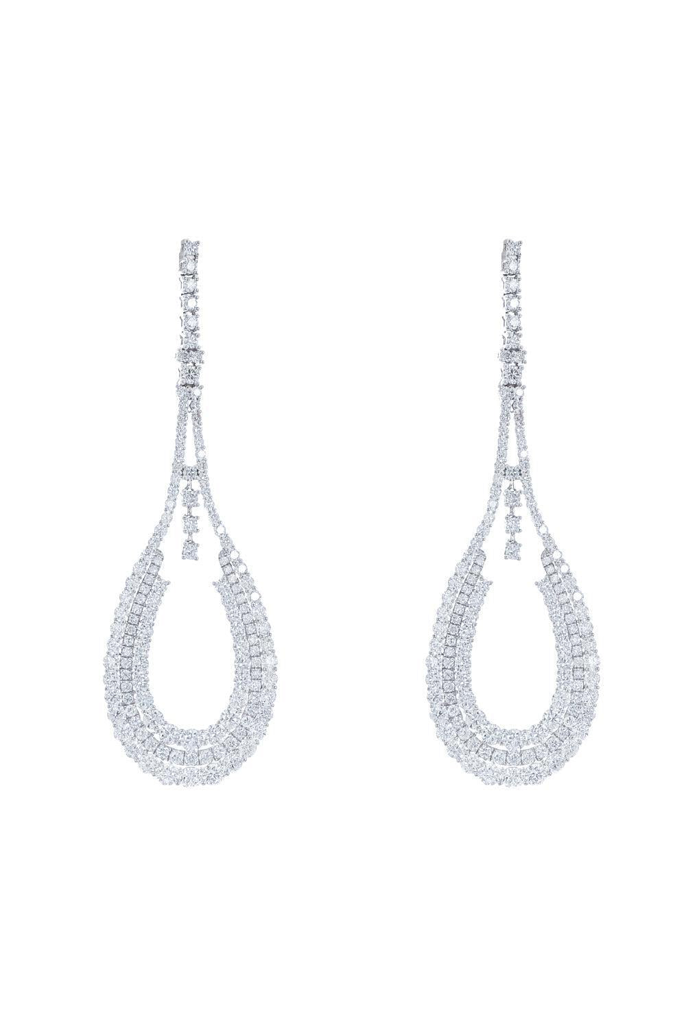 Oversized Teardrop Earrings-WHITE GOLD-JEWELRYFINE JEWELEARRING-COOMI