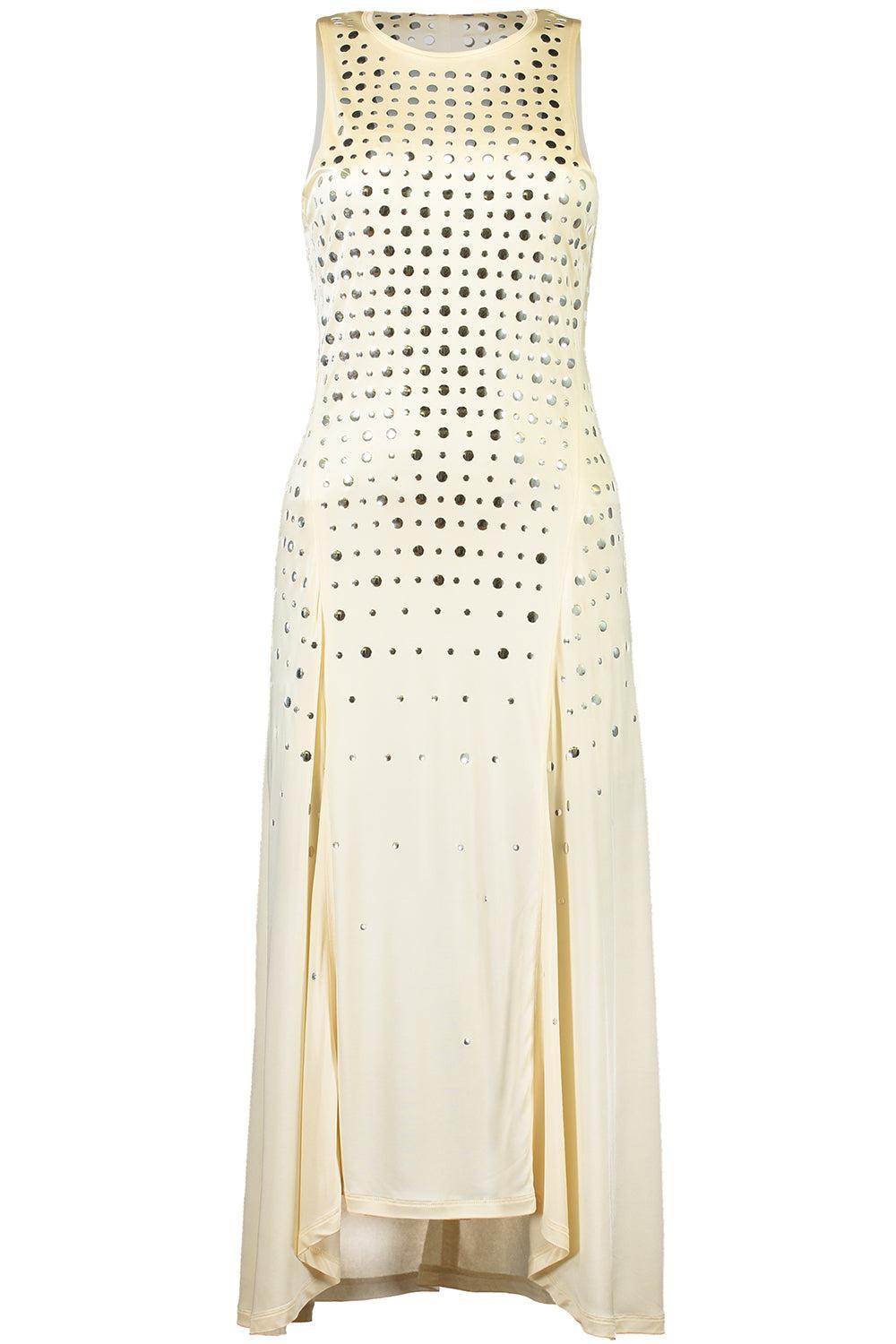 Sleeveless Midi Dress-VANILLA-36-CLOTHINGDRESSCASUAL-SONIA RYKIEL
