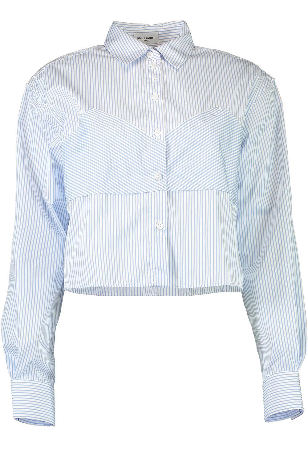 Long Sleeve Crop Shirt-RBLNCBLE-34-CLOTHINGTOPBLOUSE-SONIA RYKIEL