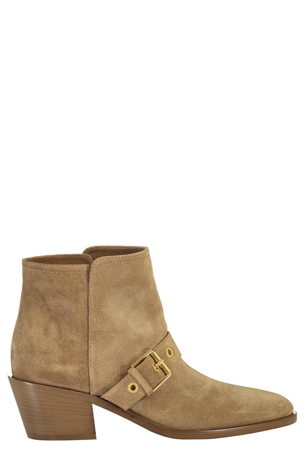 Ankle Buckle Boot-CAMEL-36-SHOEBOOT-GIANVITO ROSSI