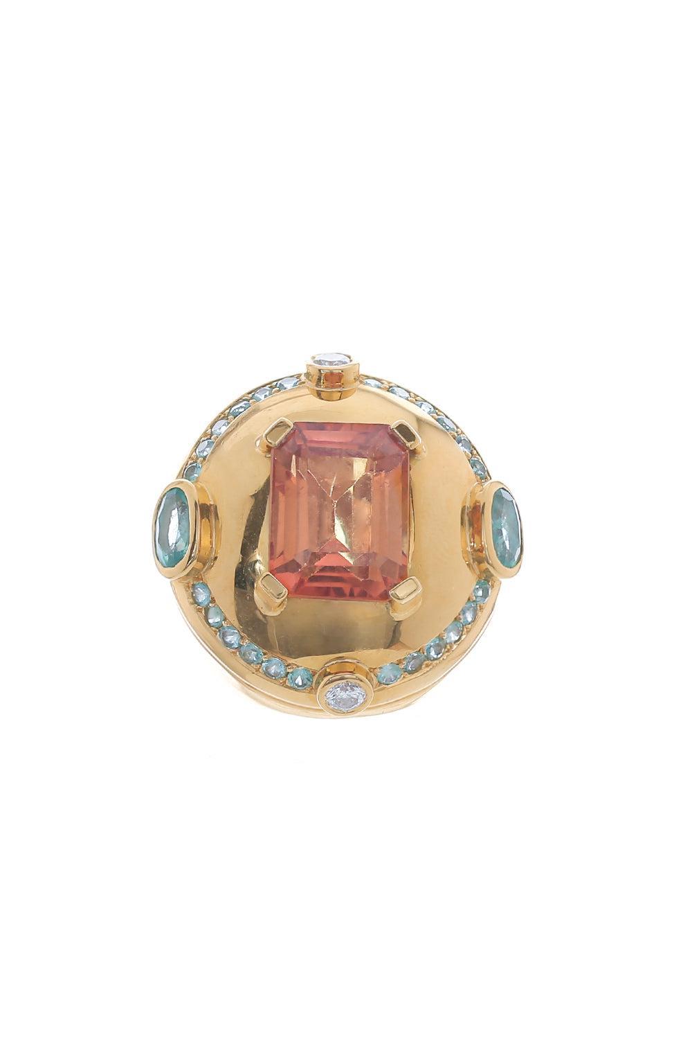 Yellow Tourmaline Diamond Ring-YELLOW GOLD-7.25-JEWELRYFINE JEWELRING-DENISE CASSOU
