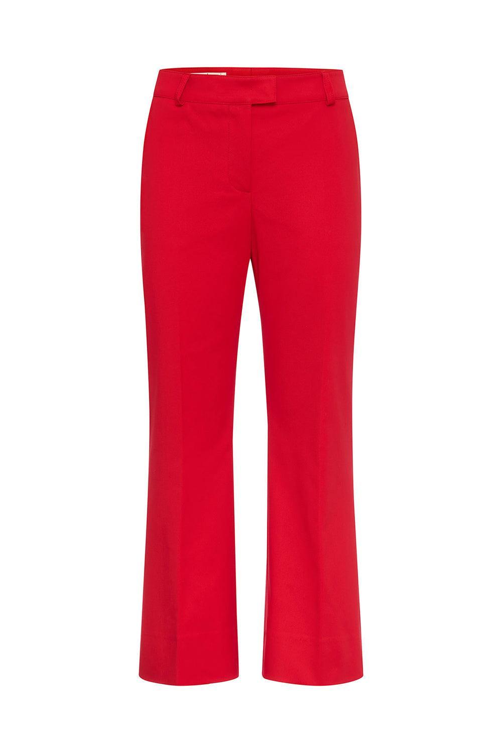 Tab Front Flare Pant-RED-34-CLOTHINGPANTWIDE LEG-MAISON COMMON