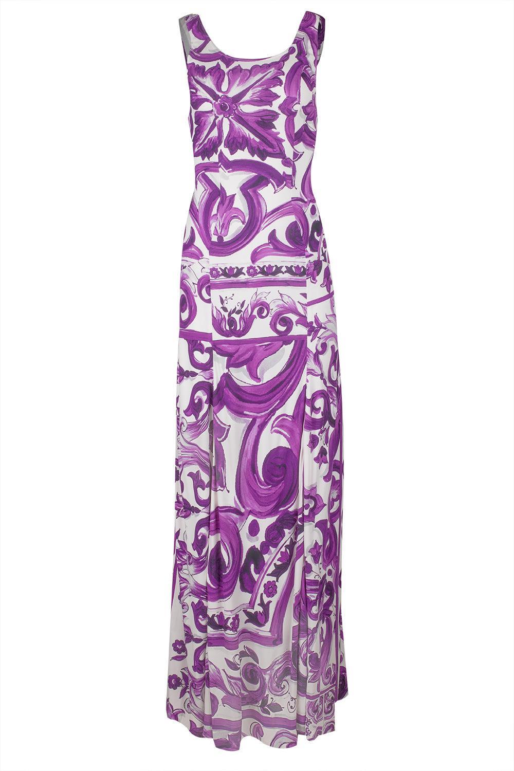 Maiolica Maxi Dress-MXMAIVIO-40-CLOTHINGDRESSCASUAL-DOLCE & GABBANA