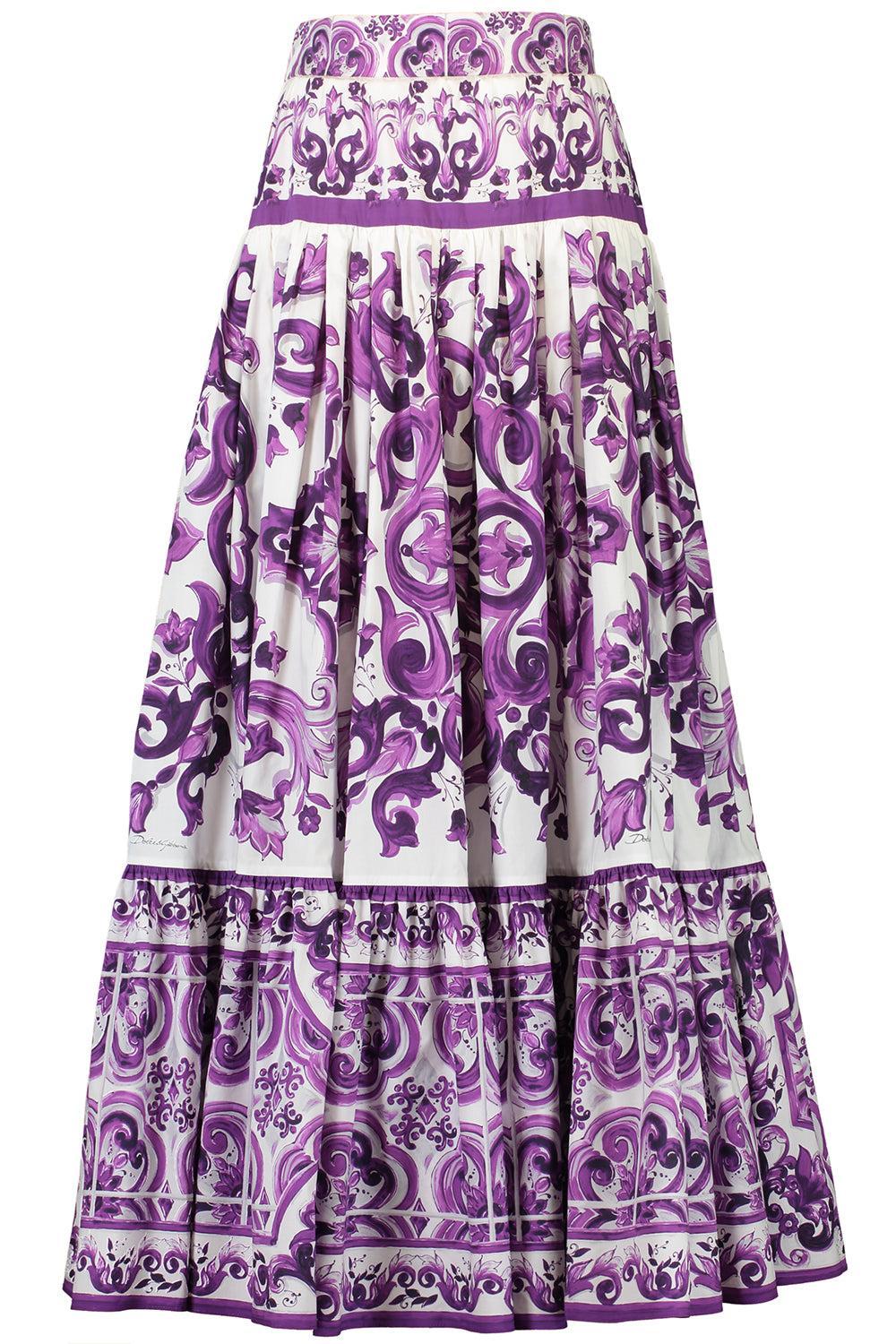 Maiolica Maxi Skirt-MXMAIVIO-40-CLOTHINGSKIRTMAXI-DOLCE & GABBANA