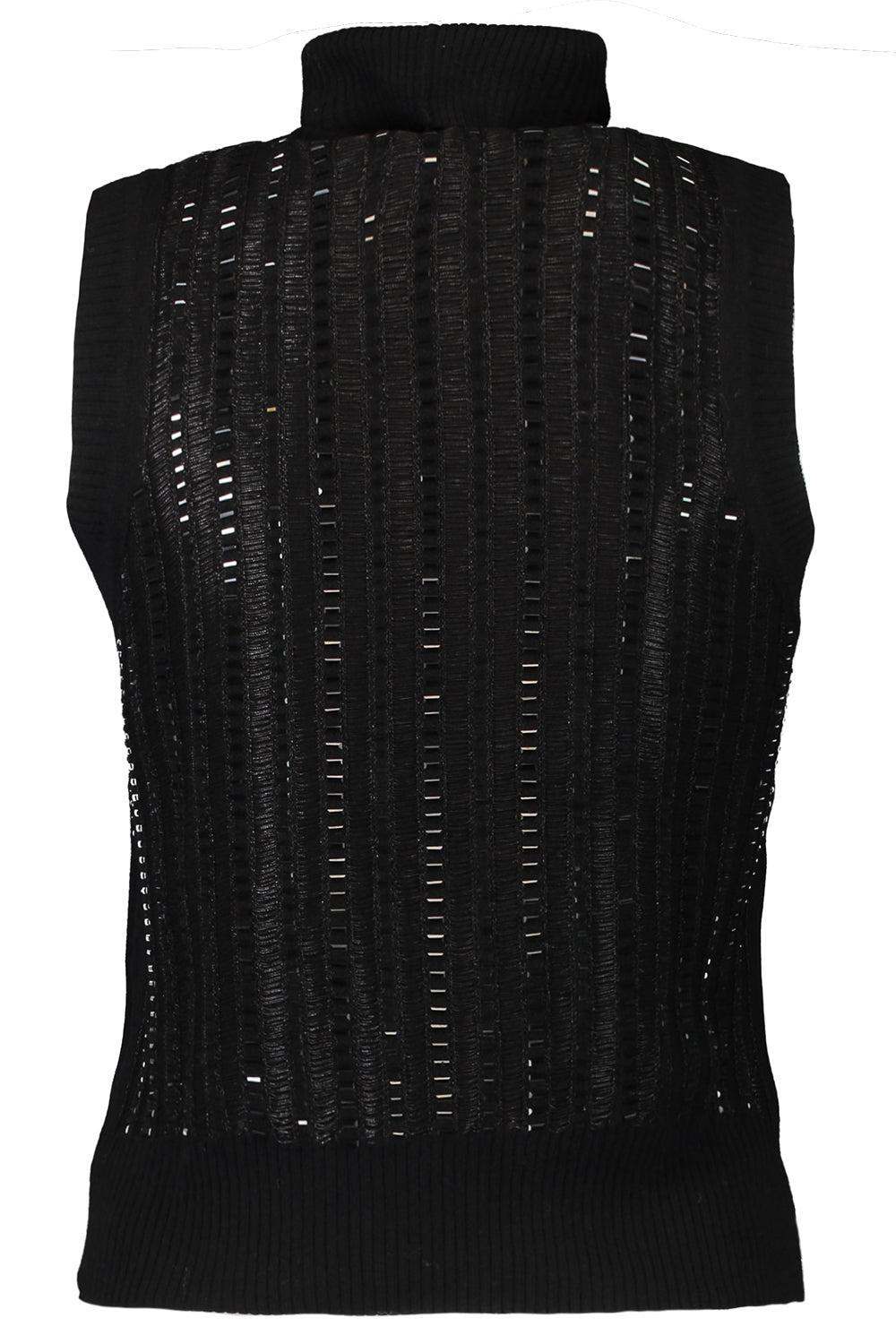 Sleeveless TurtleneckTop-BLACK-XS-CLOTHINGTOPKNITS-ERMANNO SCERVINO
