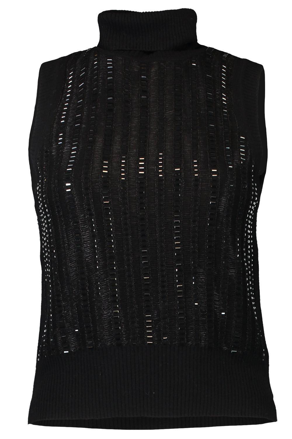 Sleeveless TurtleneckTop-BLACK-XS-CLOTHINGTOPKNITS-ERMANNO SCERVINO