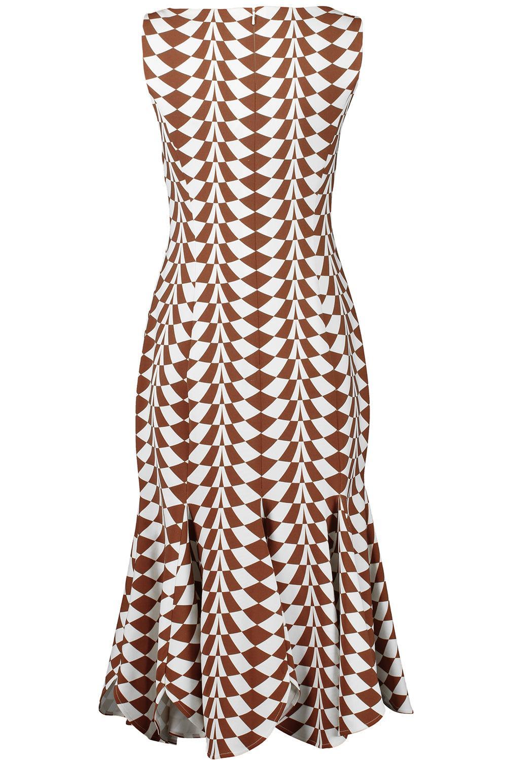 Sleeveless Scallop Hem Dress-CGNCIVOR-4-CLOTHINGDRESSCASUAL-OSCAR DE LA RENTA