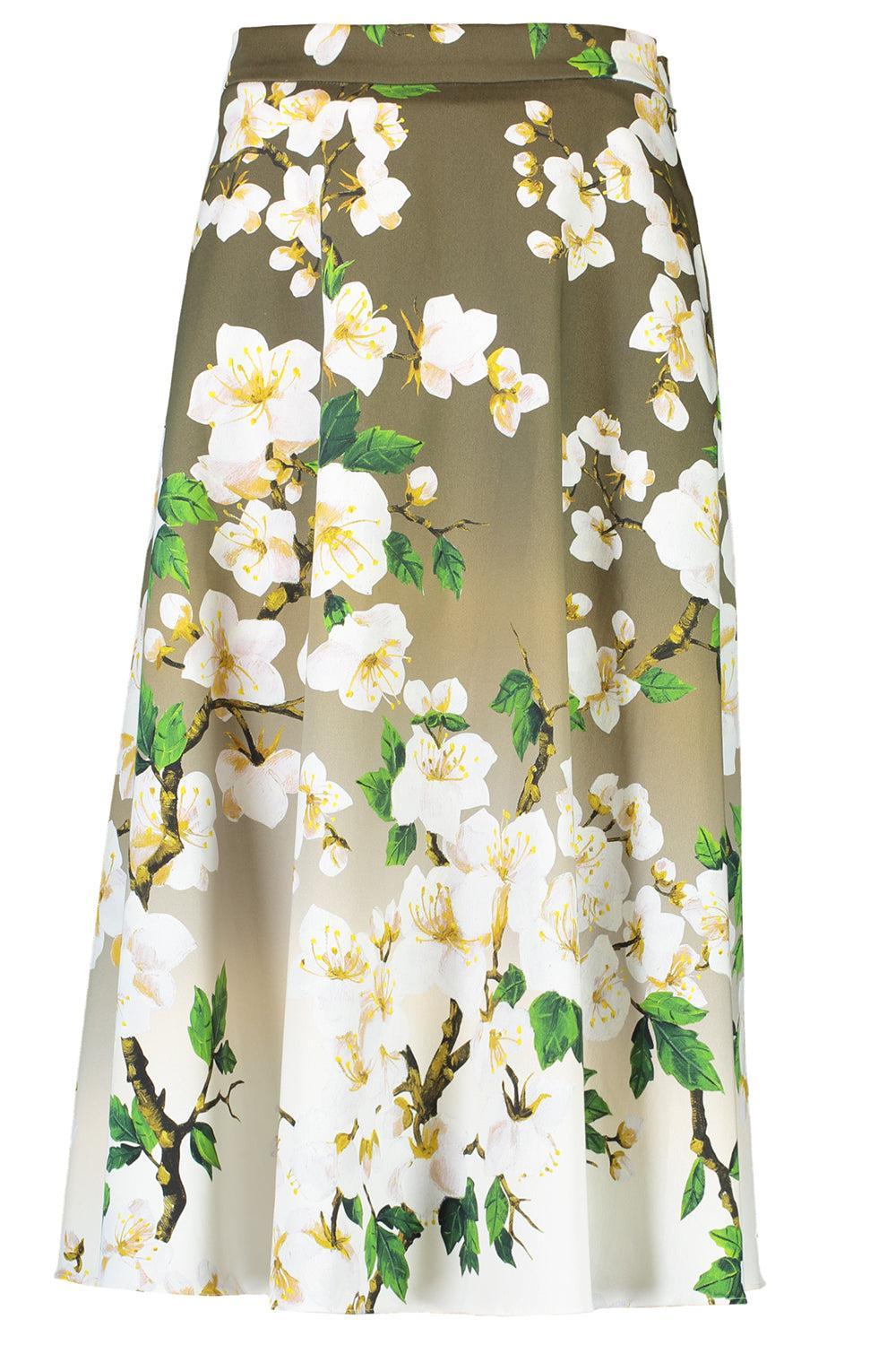 Cherry Blossom Midi Skirt-WHT/KHA-4-CLOTHINGSKIRTMIDI-OSCAR DE LA RENTA