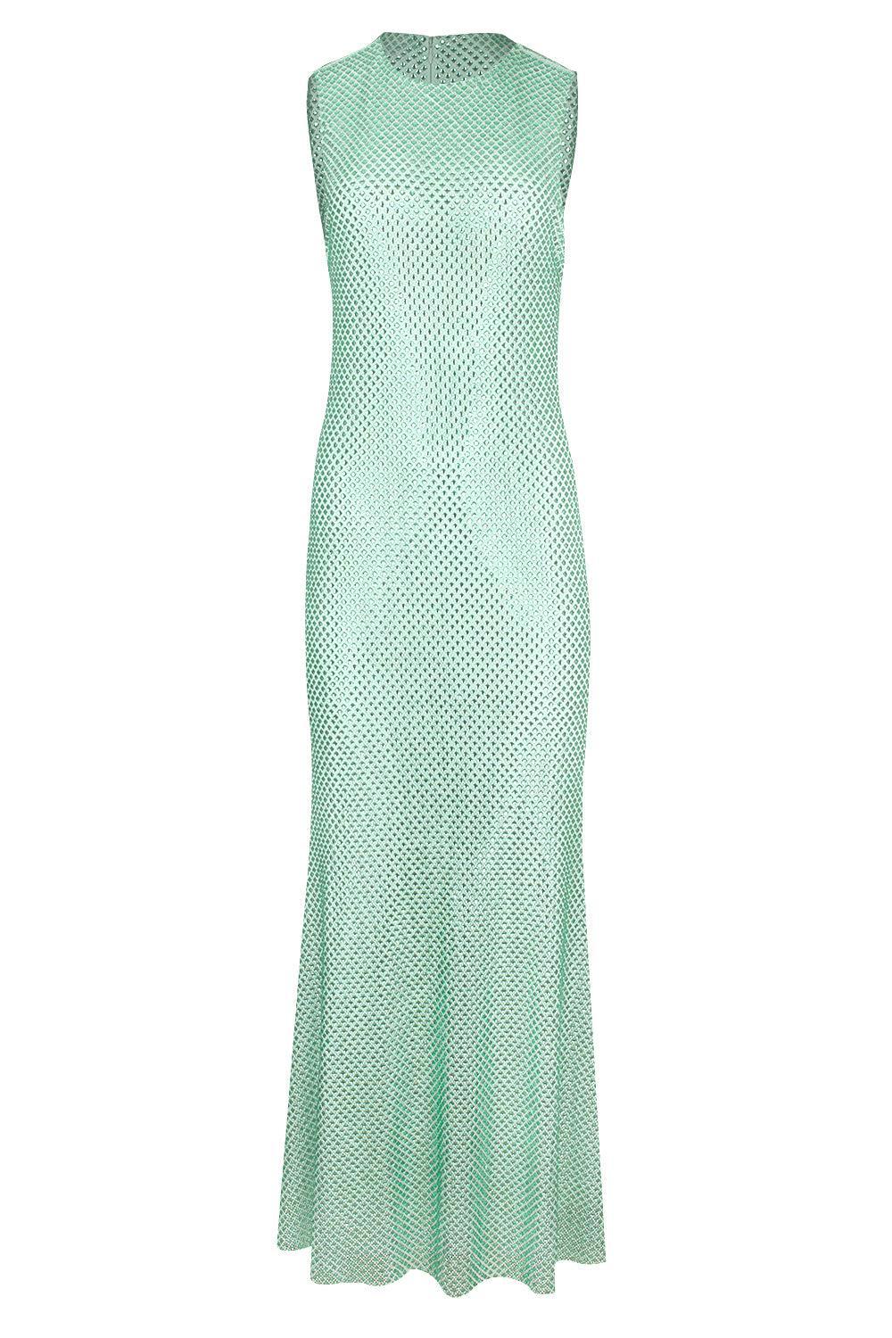 Rhinestone Mesh Midi Dress-MNTGREEN-2-CLOTHINGDRESSGOWN-self-portrait