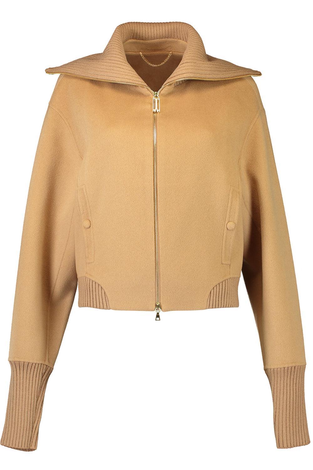 Double Faced Bomber Jacket-CAMEL-2-CLOTHINGJACKETCASUAL-VICTORIA BECKHAM