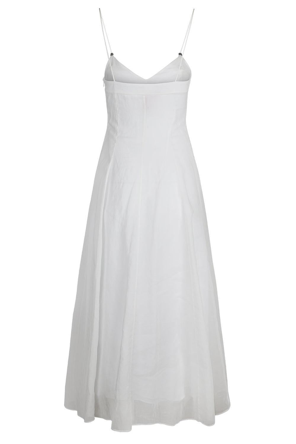 Cotton Gauze Dress-WHITE-XS-CLOTHINGDRESSCASUAL-BRUNELLO CUCINELLI