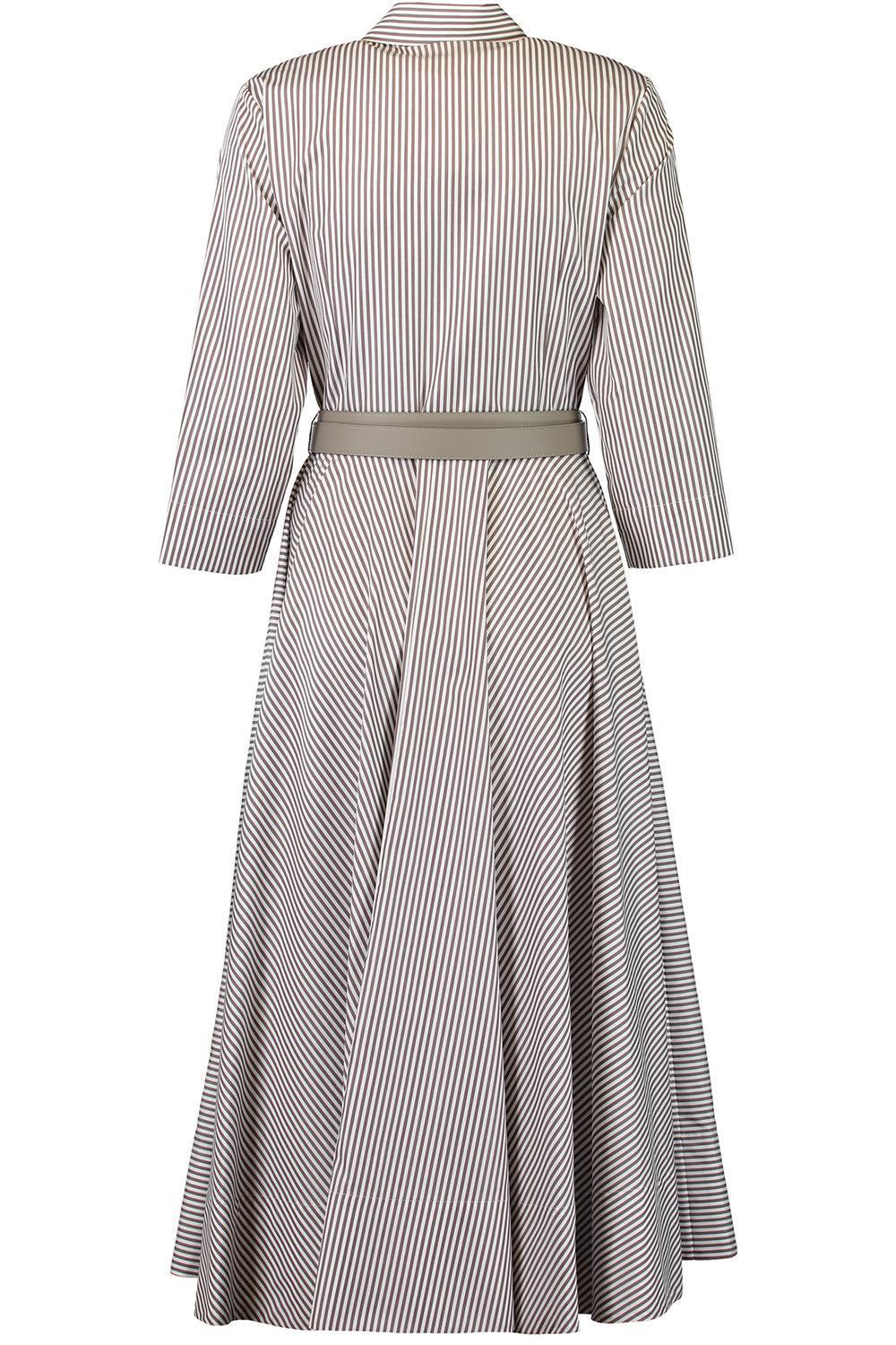 Short Sleeve Shirt Dress-MOCHA/OPTIC WHITE-2-CLOTHINGDRESSCASUAL-MICHAEL KORS COLLECTION