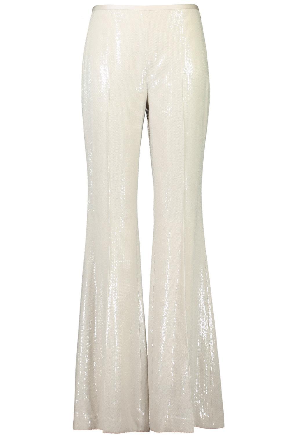 Side Zip Flare Pant - Oyster Sequin