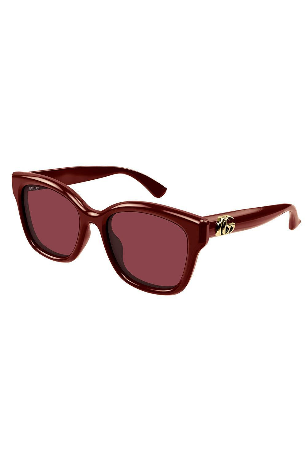 Rounded Square Sunglasses-BURGUNDY-ACCESSORIESUNGLASSES-GUCCI