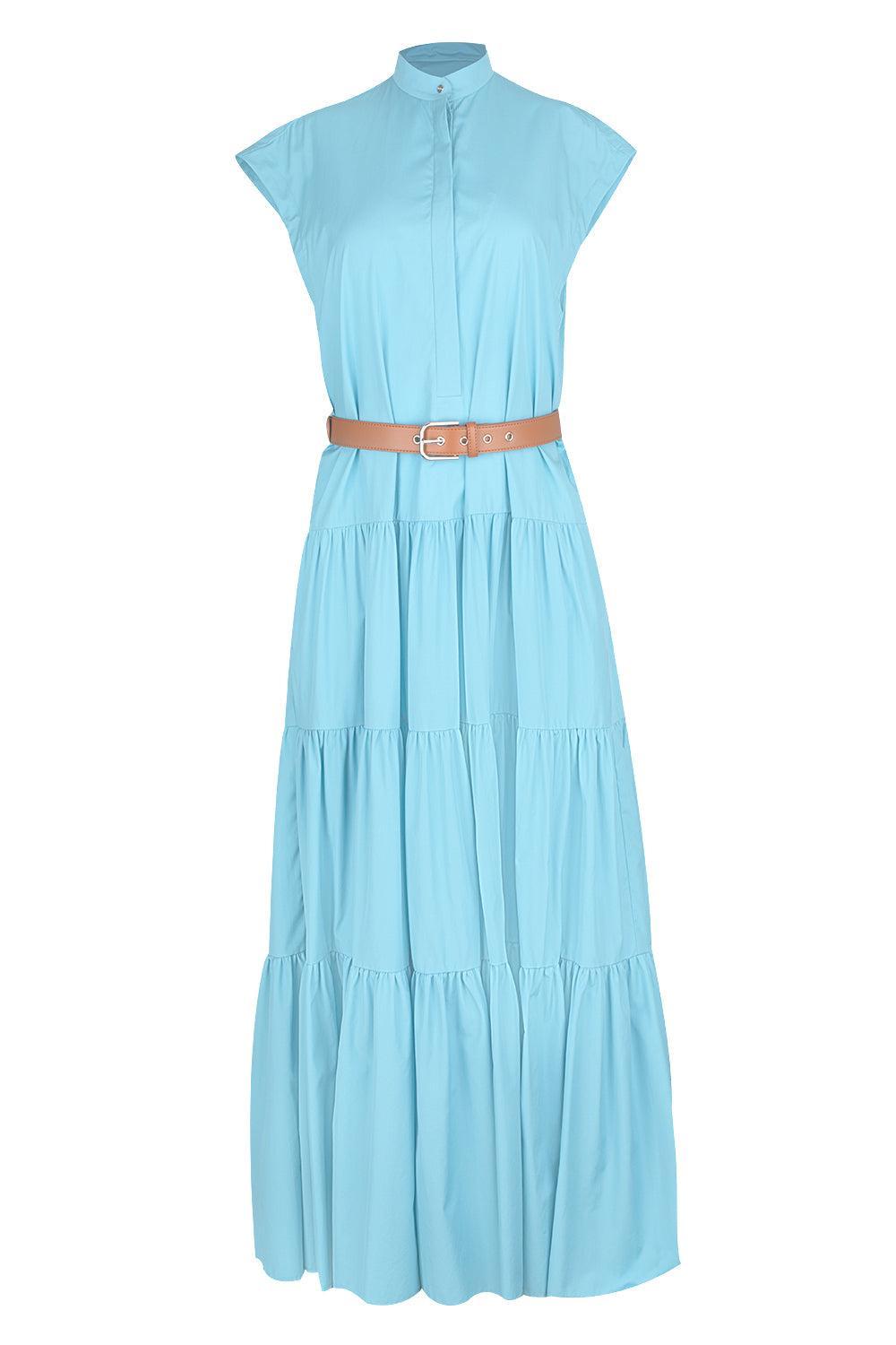 Bairo Maxi Dress-LIGHT BLUE-4-CLOTHINGDRESSCASUAL-MAX MARA