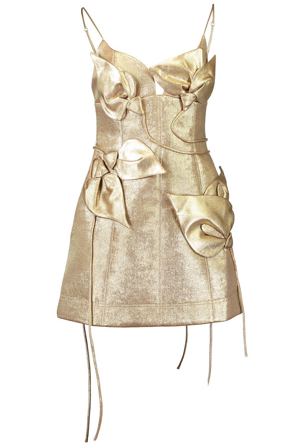 Hillsome Mini Dress-GOLD-2-CLOTHINGDRESSCOCKTAIL-ACLER