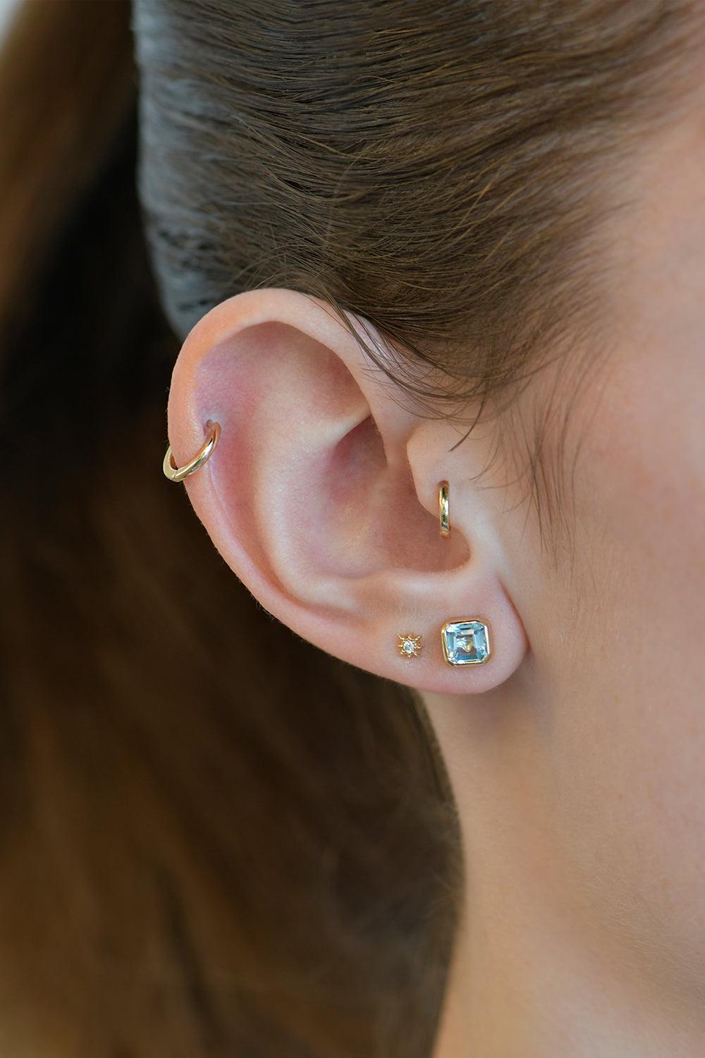 Diamond Aztec Petite North Star Stud Earring-YELLOW GOLD-JEWELRYFINE JEWELEARRING-ANZIE