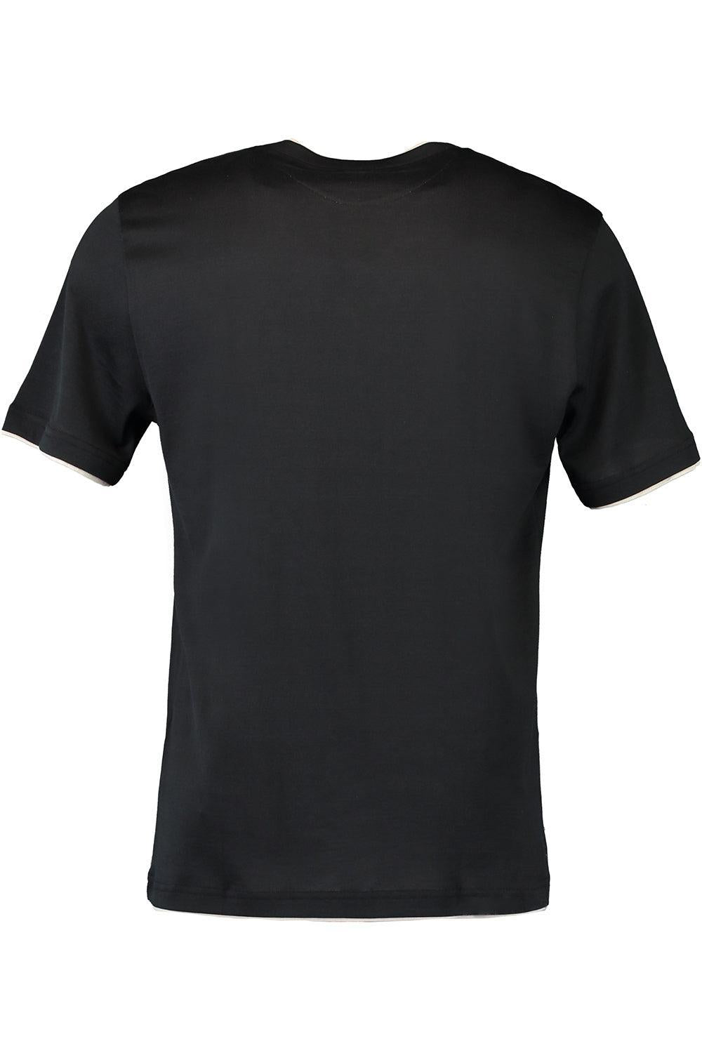 Crewneck Contrast Tee - Black Sand-BLACK/SAND-S-MENSCLOTHINGSHIRT-ELEVENTY
